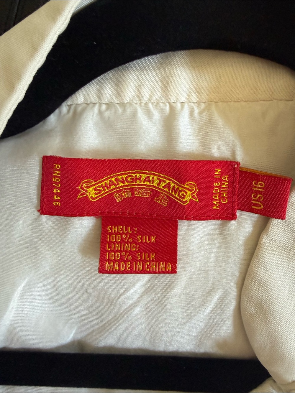 Shanghai Tang Cream Short-Sleeve Mandarin Collar Shirt - Picture 2 of 4